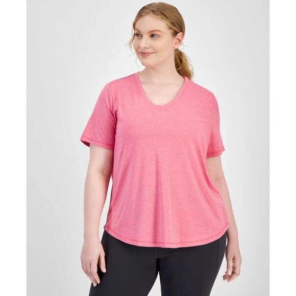 ID Ideology Womens Regular fit Short Sleeve T-Shirt Shirt Pink Solid - Picture 1 of 12